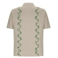 thumbnail image 5 of ZCFZJW Men's Hawaiian Shirt Short Sleeve Regular Fit Casual Summer Tropical Vacation Button Down Beach T-Shirts Tops Khaki XXXXL, 5 of 5