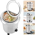thumbnail image 3 of Silver Electric Soup Warmer with Stainless Steel Lid Ideal for Family Gatherings Events and Parties to Keep Food Warm and Heat Foods (10L, 400W), 3 of 7