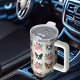 thumbnail image 6 of OBREWU White Boston Terrier and Flower Tumbler with Handle and Lid,White Boston Terrier and Flower 40oz Double Wall Vacuum Insulated Tumbler,Cups Gift for Women and Men, 6 of 7