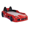 thumbnail image 2 of Furniture of America Sonet Plastic Twin Race Car Bed with LED Light in Red, 2 of 11