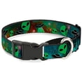thumbnail image 1 of Buckle-Down Aliens & Ufo'S Galaxy Green Black White Martingale Dog Collar, 1 of 1