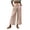 Khaki, variant on ShomPort Womens Boho Palazzo Pants Eyelet Hem Wide Leg Drawstring Casual Trendy Ankle Length Palazzo Pants Travel