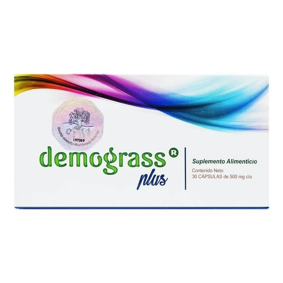 Suplemento alimenticio Demograss Plus 30 cápsulas 500 mg c/u