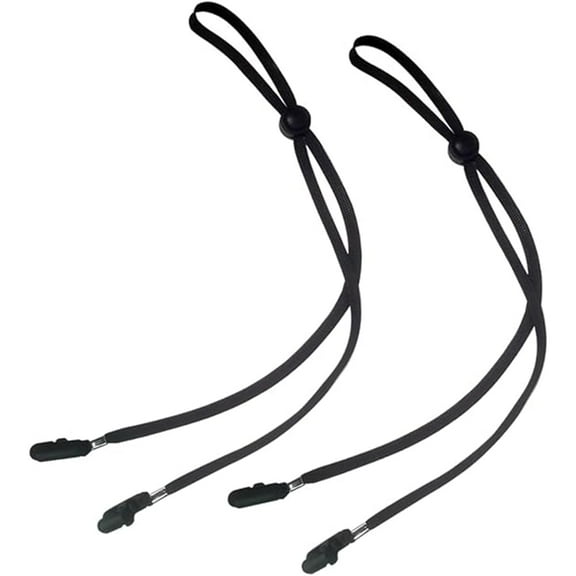Januofit Hat Strap 2PCS, Adjustable with Clips, Very Suitable for Outdoor Activities, Anti-Lost and Anti-Wind (Black)