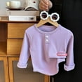 thumbnail image 3 of WOYY Little Boys Henley Shirt Solid Casual Long Sleeve T-Shirt Kids Unisex Undershirt, 3 of 3