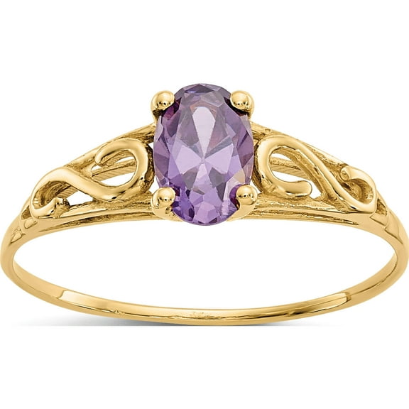 14K Yellow Gold Madi K Synthetic Amethyst Ring (Size 5) Made In United States gk276