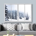thumbnail image 3 of wall26 Canvas Print Wall Art Window View Winter Wonderland Snowy Pine Tree Forest Wilderness Nature Photography Realism Scenic Landscape Colorful Multicolor for Living Room, Bedroom, Office - 24&quot, 3 of 5
