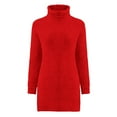 thumbnail image 4 of TKLPEHG Women Tunic Tops Thin Fleece Thermal Soft Winter Clothes Ladies Long Sleeve Tops High Neck Solid Color Spring Soft Lightweight Pullover (Z01_Red,S), 4 of 6