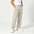 thumbnail image 4 of BADHUB Mens Chino Pants Straight Fit Drawstring Pant Lightweight Flat Front Loose Fit Trousers with Pockets Beige XL, 4 of 7