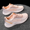 thumbnail image 4 of Women's Platforms Knit Slip On Sneakers Lace up Wide Toe Box Casual Running Shoes Breathable Non Slip Athletic Shoes, 4 of 5