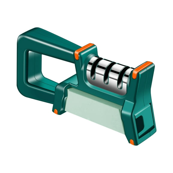 4-in-1 Knife Sharpener, 304 Stainless Steel Multi-Function Sharpening Stone for Kitchen Knives & Scissors, 400 Grit Ceramic Grinding Wheel, Household Quick Sharpener Tool