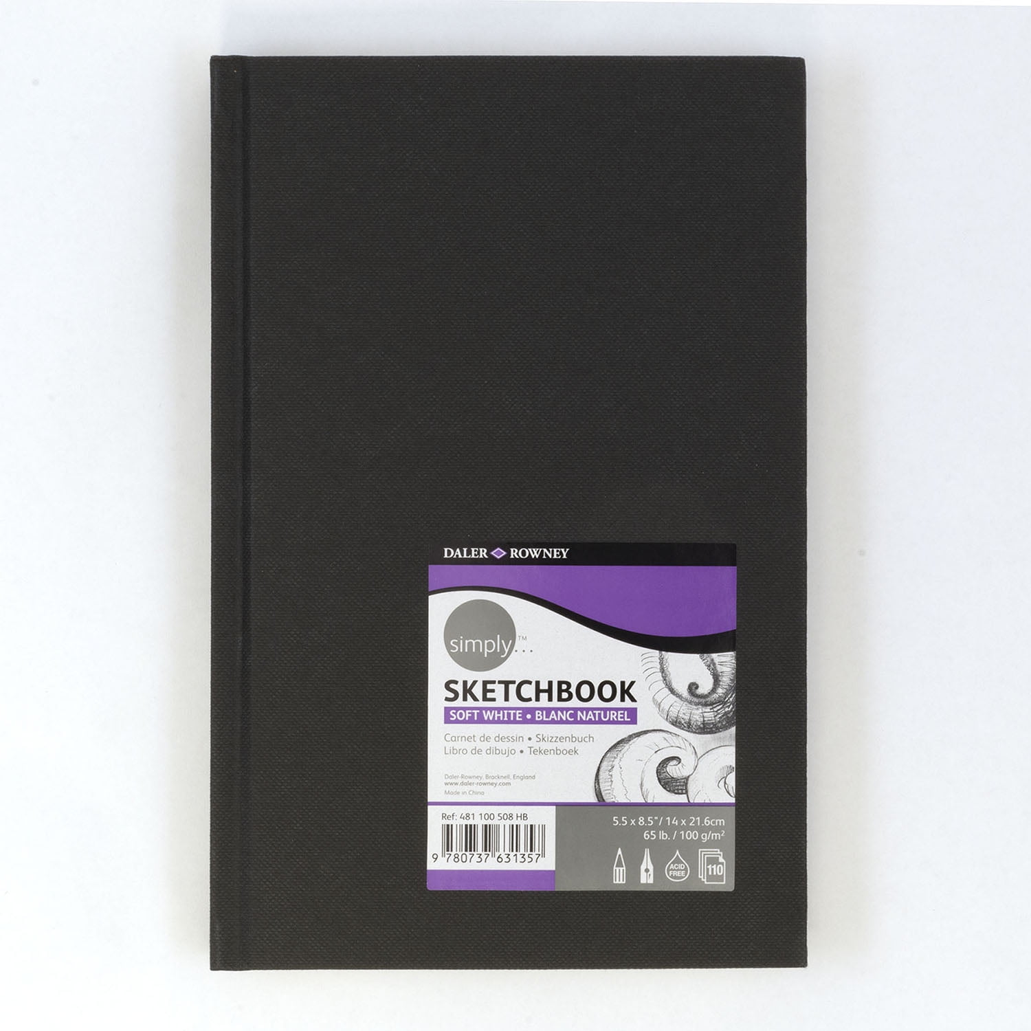 Daler-Rowney Simply... Sketchbook, Soft White, 80 Sheet, 5.5x8.5 inch, Pack of 3