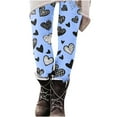 thumbnail image 6 of Feancey Today's Sales Leggings for Women Butt Lift Heart Print Yoga Tights Valentines Day Stretchy High Waisted Tummy Control Skinny Pants Soft Cute Workout Leggings Blue XXL, 6 of 8