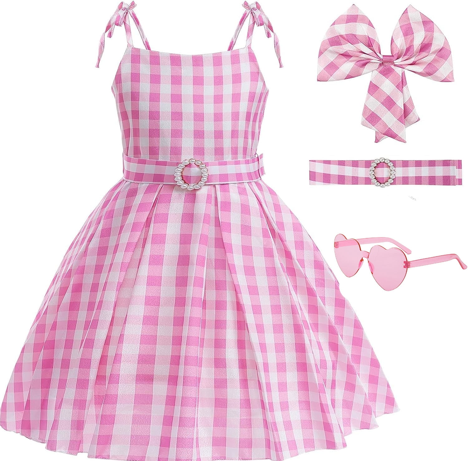 Girls Pink Costume Dress Movie Cosplays Outfits Kids Halloween Party