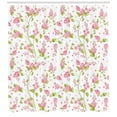 thumbnail image 3 of Ambesonne Shabby Flora Shower Curtain, Nature Blossom Buds, 69"Wx84"L, Pink White and Green, 3 of 3