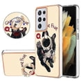 thumbnail image 1 of For Samsung Galaxy S21 Ultra 5g Electroplating Dual-side Imd Phone Case With Ring Holder(smile), 1 of 5