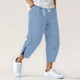 thumbnail image 2 of Ixbnca Men's Capri Pants Side Zipper Tapered Pants Lightweight 3/4 Shorts Summer Casual Beach Trousers, 2 of 7