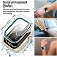 thumbnail image 3 of 2 in 1 Waterproof Case for Apple Watch Series 8 & Series 7 41mm Screen Protector, 360 Protective Glass Face Cover Hard PC Bumper + Back Frame for iWatch 8/7 Accessories 41 mm, Clear, 3 of 5