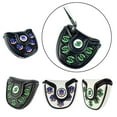 thumbnail image 4 of Golf Putter Cover PU Leather Mallet Putter Headcover Dollar Patterns Black Green, 4 of 8