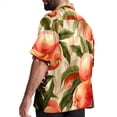 thumbnail image 3 of Peach Men's Short Sleeve Spread Collar Poplin Shirt, Casual Printed Button Down Summer Beach Tops for Men, Unisex Comfortable Shirts, 3 of 6