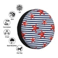 thumbnail image 5 of Easygdp Starfish Navy Blue Stripe Automobile Tire Dust Cover, 14-17in Spare Tire Cover Universal Fit for Trailer, Car, Truck, SUV, Jeep - 14 inch, 5 of 9