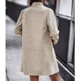 thumbnail image 2 of NAYTOAO Women Stand Collar Mid Length Open Coat with Zipper Pockets, 2 of 6
