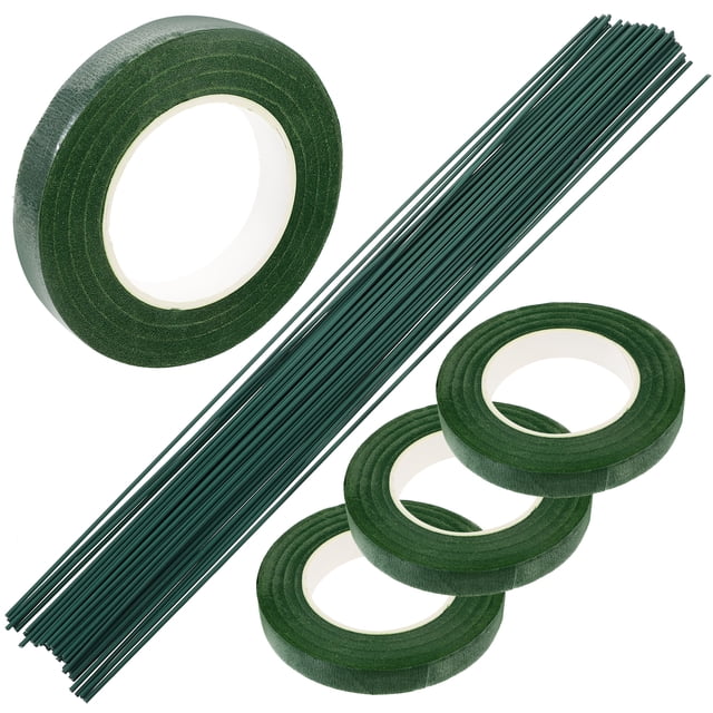 1 juego de alambres para tallos florales, cintas de papel para flores, kit para arreglos florales.