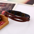 thumbnail image 2 of Teissuly New Leather Wrap Wristband Cuff Punk Men Women Bracelet Bangle, 2 of 2