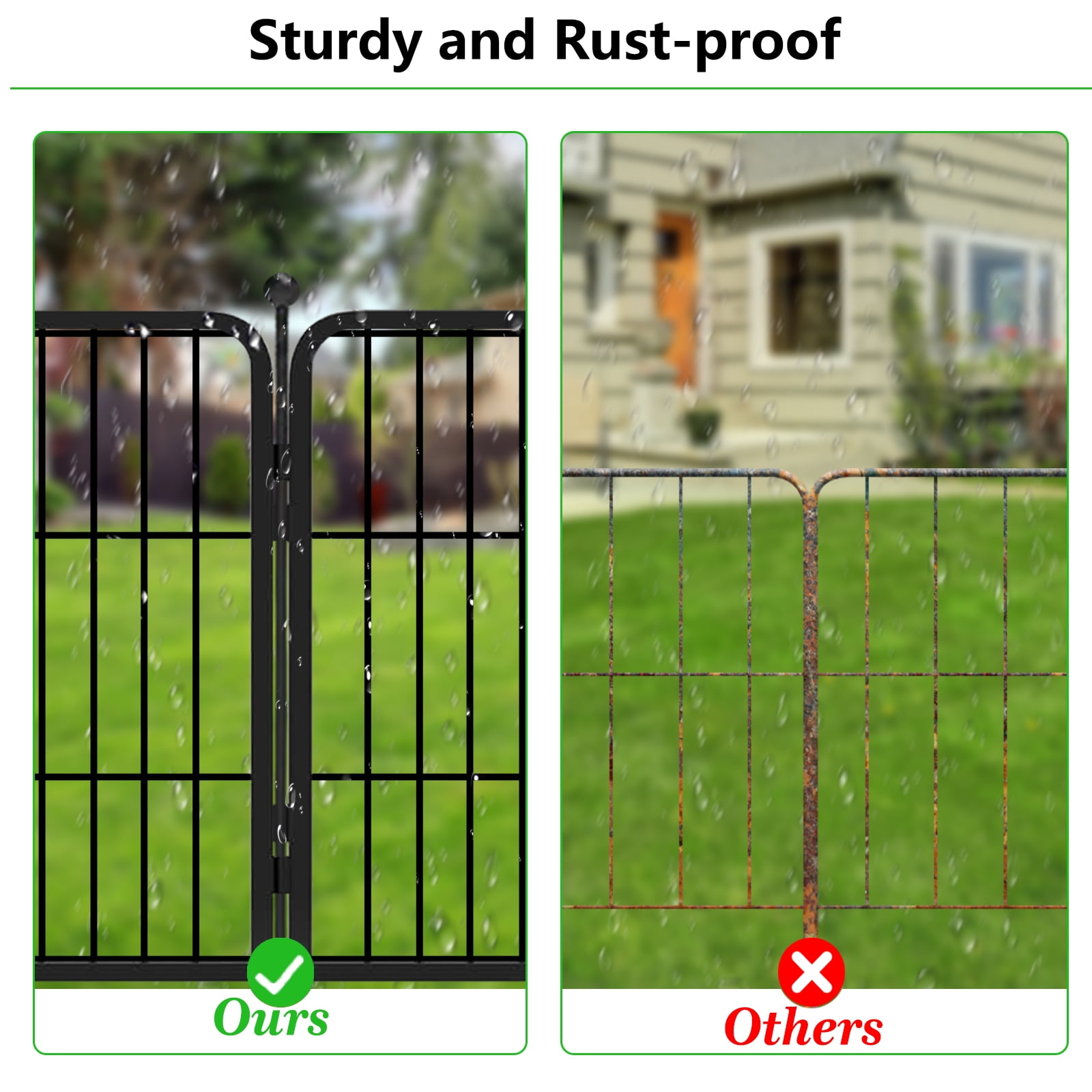 Jhsomdr Decorative Garden Fence 24" Height 20 Panels Metal Wire Animal Barrier Fence No Dig Garden Fencing for Yard Patio Outdoor