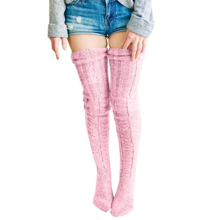 

Puawkoer Stockings Stockings Cotton Ladies High Women Warm Socks The Girls Warm Thigh OVER KNEE Long Christmas Knit Socks Clothing Shoes & Accessories One Size Red