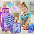 thumbnail image 2 of Mochila rodante gxtvo para niñas con ruedas enrollables, 3 unidades, sirena, 2 of 9
