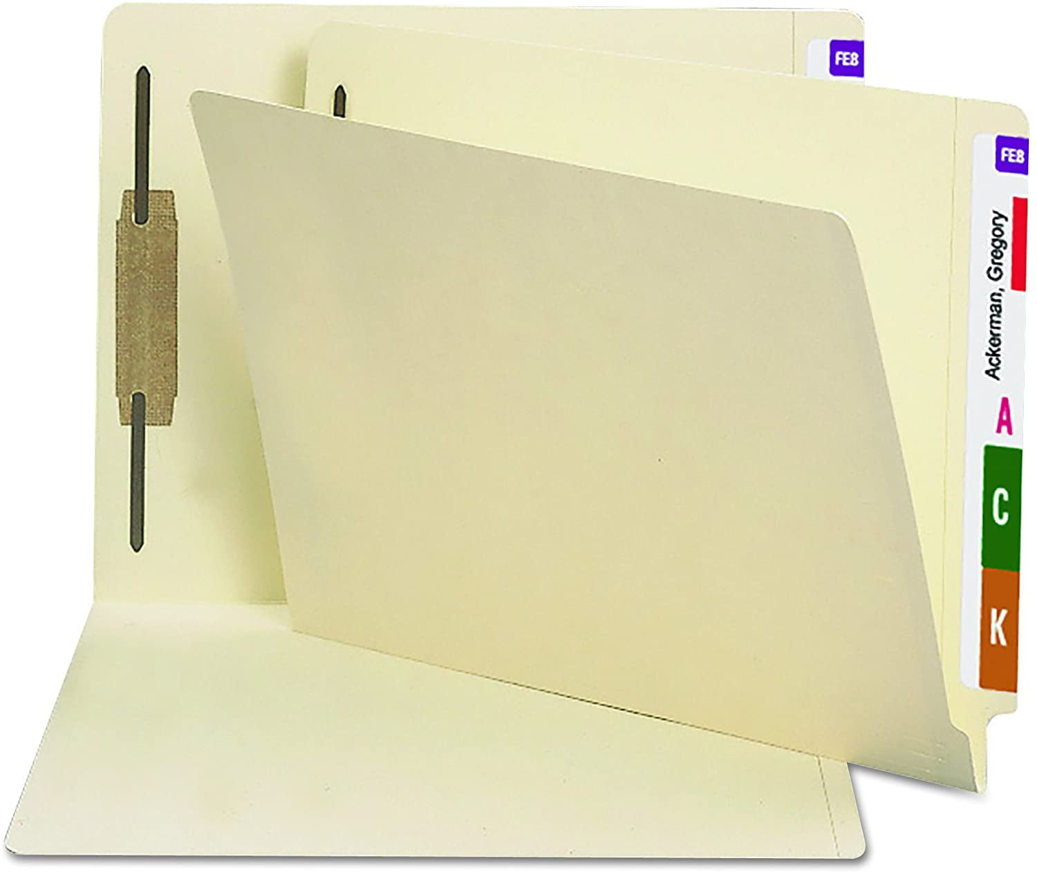 Smead End Tab Fastener Folder, Letter, Straight, 2Inch Prong B Style