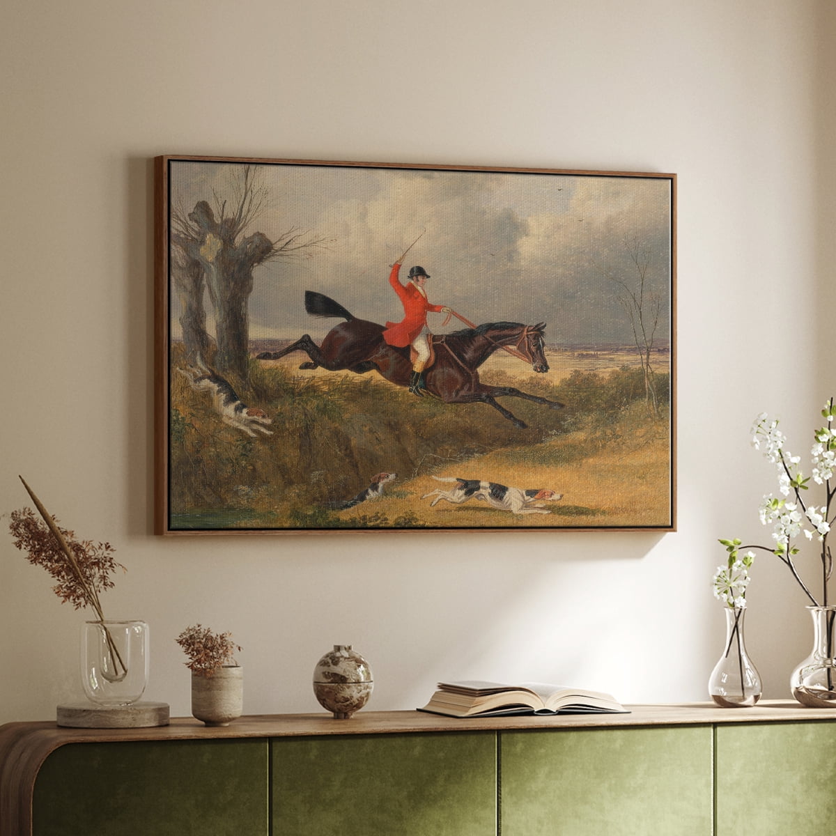 Vintage Animal Print-XLVIII By Wexford Home Framed in Walnut Wood Gallery Wrapped Canvas 17 in. x 25 in.