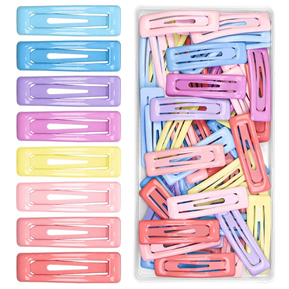 80 Pcs Cute Square Oil Drop Metal Snap Hair Clips, Non-Slip Barrettes for Women & Girls, Durable Fade-Resistant Hair Accessories for Daily Wear, Parties, School, Beach & Holidays