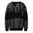 thumbnail image 3 of GBSYEWXS Sweaters For Women Grey Crew Neck Long Sleeve Letter Print Retro Pullover Sweater, 3 of 6