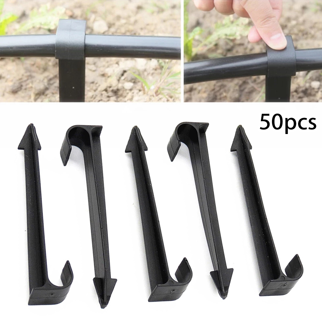 GLFSILL 50X DN16 Ctype Ground Stakes For PE Pipe Drip Irrigation Hose Tube Holder