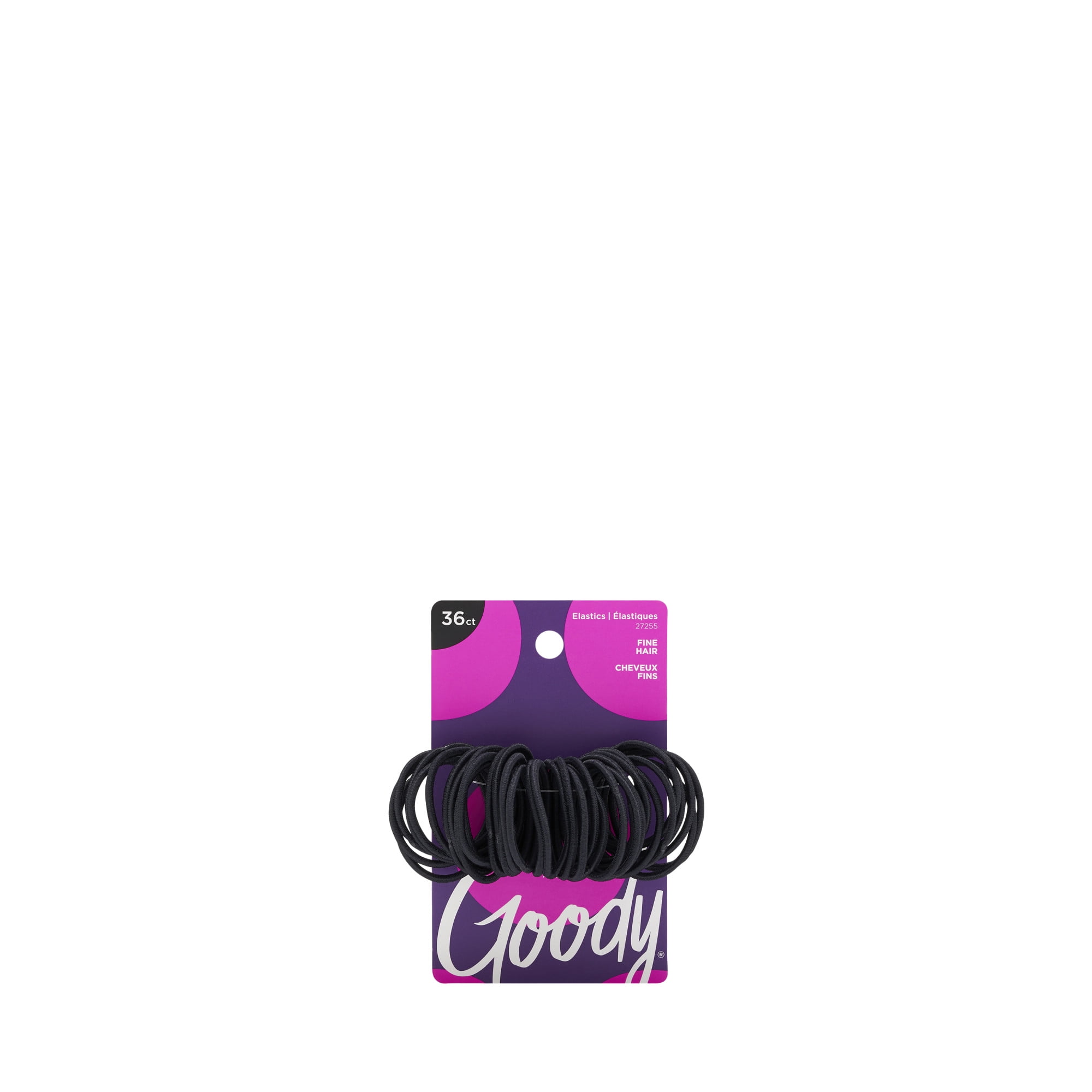 Goody Ouchless Elastics, Black Hair Ties, 2mm Hair Elastics, 36 Ct