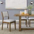 thumbnail image 6 of Roundhill Furniture Parker 7-Piece Dining Set, Trestle Dining Table with 6 Stylish Chairs, Light Oak, 6 of 15