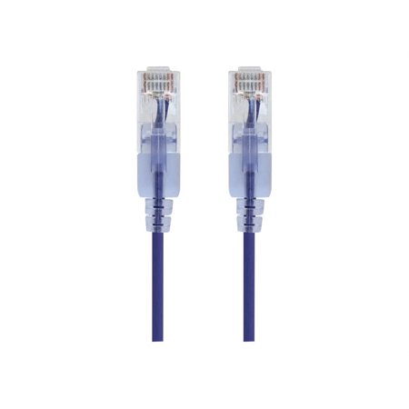 UPC: 0889028044636 | Monoprice SlimRun – Patch cable – RJ-45 (M) to RJ-45 (M) – 10 ft – 0.1 in – UTP – CAT 6a – booted  snagless  stranded – purple (pack of 10)