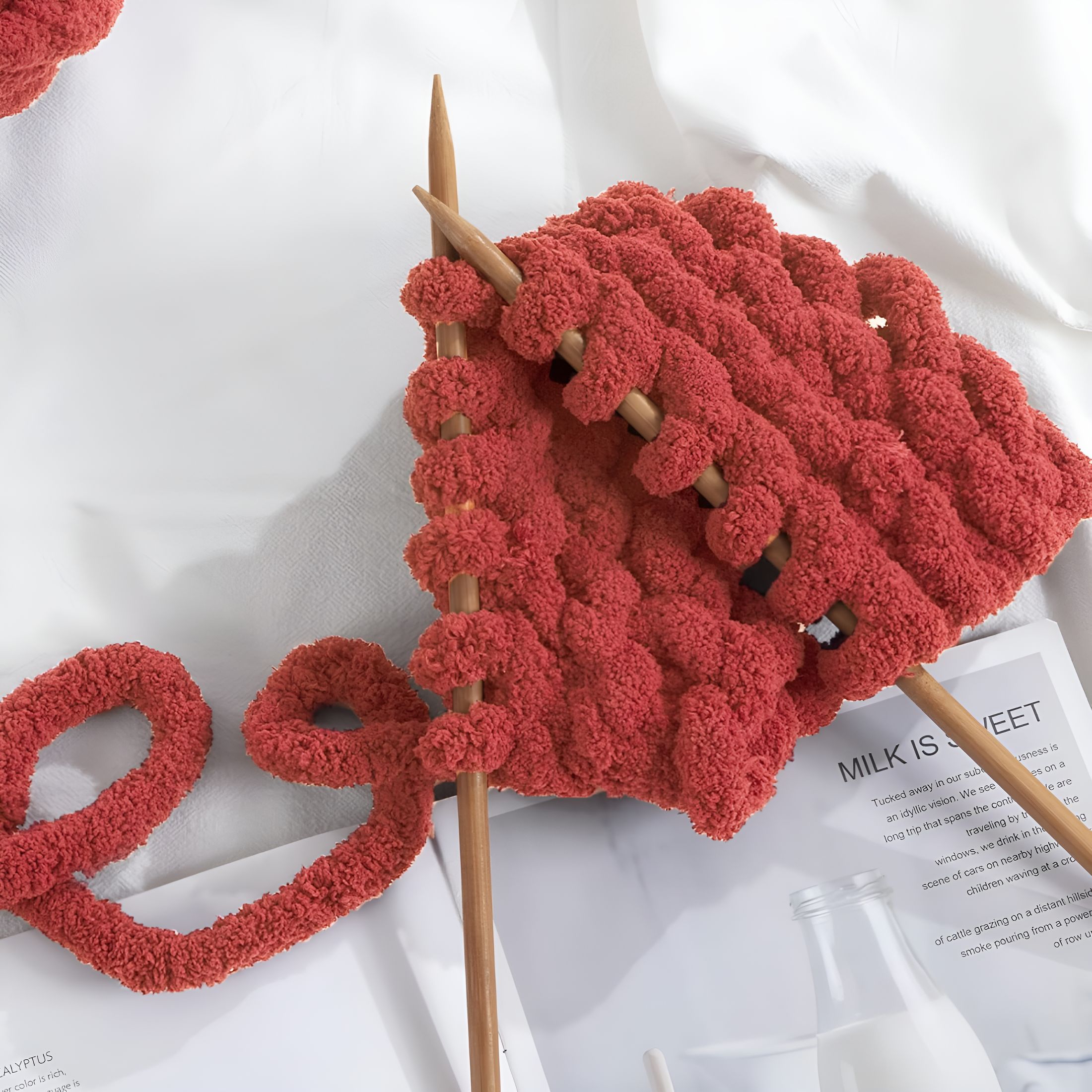 TUWAFE 2026 New Chunky Yarn for Crocheting 1/2/4 Pack Fluffy Jumbo Chenille Yarn Super Soft Plush Yarn for Hand Woven Diy Crafts Giant Thick Fuzzy Yarn for Hand Knitting(27 Yds,8 Oz Each Skein)