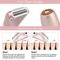thumbnail image 3 of Maquinilla de afeitar eléctrica para mujeres - Afeitadora indolora 2 en 1 para mujeres Depiladora para cara, piernas y axilas húmedas y secas, Recortadora de bikini portátil, Depilación femenina con 2, 3 of 5