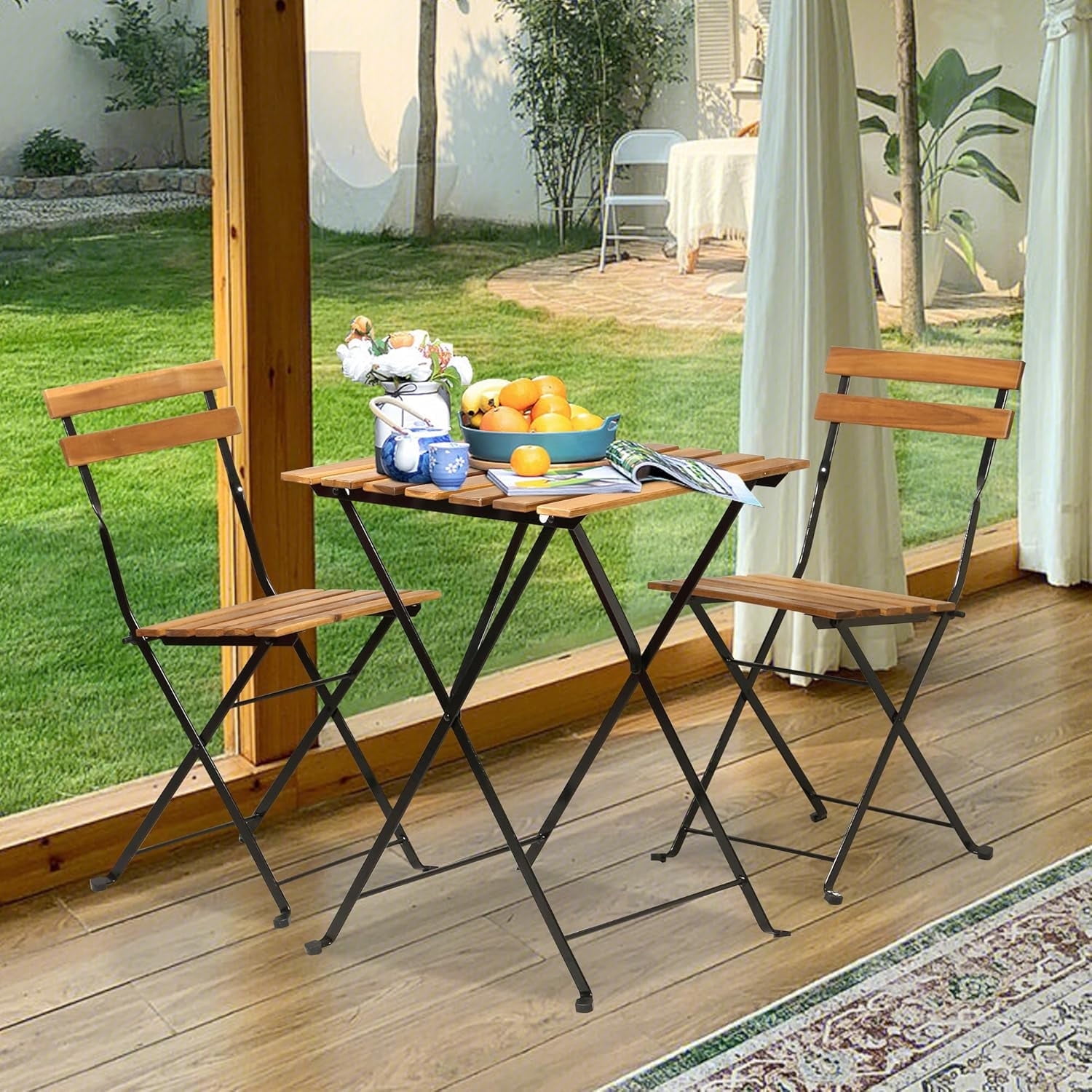 Lofka Patio Furniture Set, Pieces Rocking Chairs with Glass