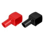 Pair Battery Terminal Covers Car Positive Negative Insulating Protector Cap Red Black