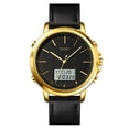 thumbnail image 1 of SKMEI Mens Watch Minimalism Analog Digital Watch with Alarm Stopwatch LED Backlight Leather Strap Classic Electronic Wrist Watch, 1 of 9