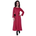 thumbnail image 1 of Moomaya Robe Maxi à Manches Longues, Longue, Boutonnée, Unie, Décontractée, Fendue, 1 of 6