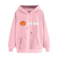 thumbnail image 4 of Craaazy Halloween Hoodies For Women Long Sleeve Hooded Tops With Pocket Halloween Printed Casual Loose Drawstring Sweatshirt Gifts For Women, 4 of 4
