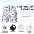 thumbnail image 5 of Lsque Mens Swim Trunks Dinosaur Pattern - Bathing Suit Compression Liner - Beach Swim Shorts Swimwear - (S-3XL) - Stretch Quick Dry -Small, 5 of 9