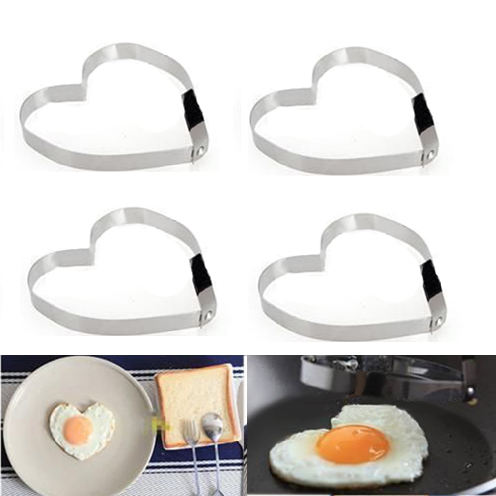 Fried Egg Rings Mold Non Stick Pancake Maker Handle Stainless Steel 8pcs Gift 