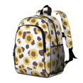 thumbnail image 2 of Sunflower and Cowprint White Pattern Backpack for School, Cute School Bag with Adjustable Shoulder Straps and Padded Back, 15"x11.42"x5.5", 2 of 5
