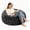 Grey + Plush Fabric + Foam, variant on 4FT Bean Bag Chair,Plush Fabric with Lurex,Shiny Silver Thread Faux Fur Plush,memory Foam Filling,round Sofa for Living Room, Bedroom, College Dorm.